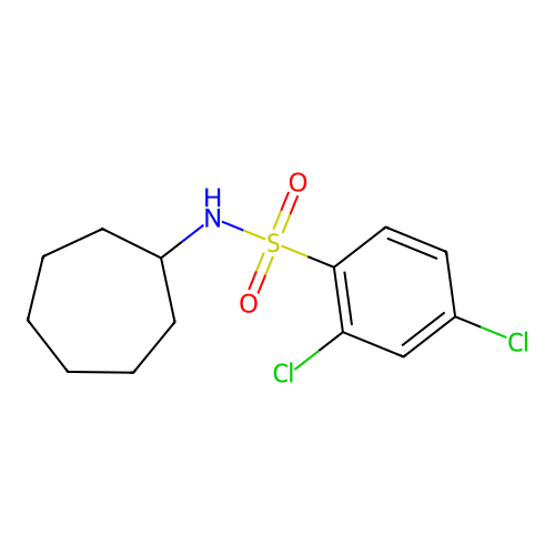 2,4-dichloro-N-cycloheptylbenzenesulfonamide structure