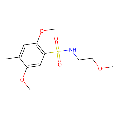 2,5-dimethoxy-N-(2-methoxyethyl)-4-methylbenzenesulfonamide structure