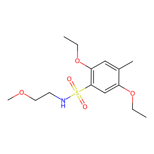 2,5-diethoxy-N-(2-methoxyethyl)-4-methylbenzenesulfonamide structure