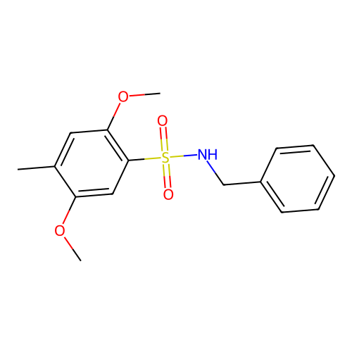 N-benzyl-2,5-dimethoxy-4-methylbenzenesulfonamide structure