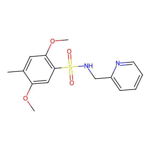 2,5-dimethoxy-4-methyl-N-(2-pyridinylmethyl)benzenesulfonamide structure