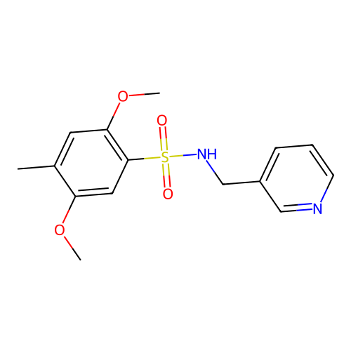 2,5-dimethoxy-4-methyl-N-(pyridin-3-ylmethyl)benzenesulfonamide structure