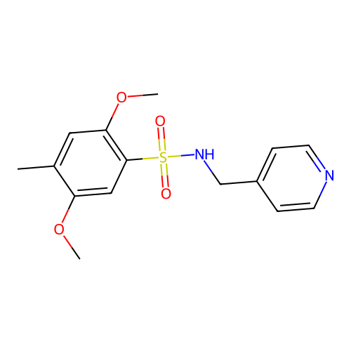 2,5-dimethoxy-4-methyl-N-(pyridin-4-ylmethyl)benzenesulfonamide structure