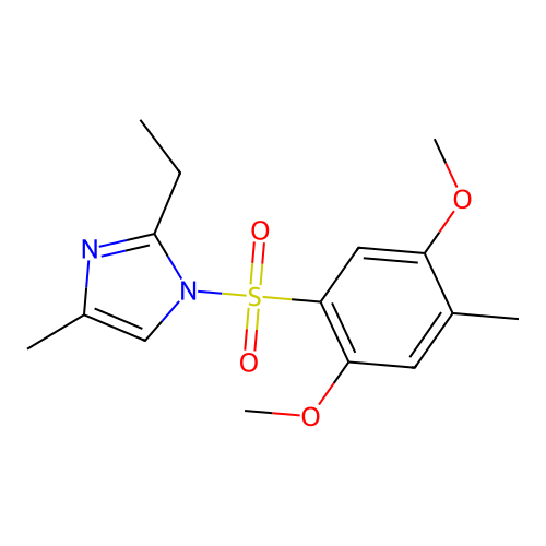 1-[(2,5-dimethoxy-4-methylphenyl)sulfonyl]-2-ethyl-4-methyl-1H-imidazole structure
