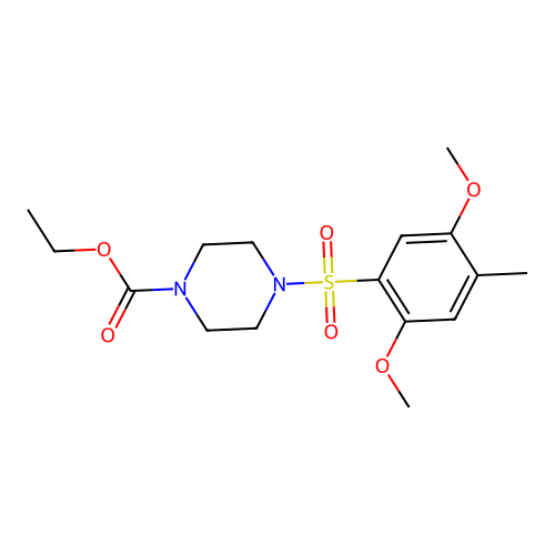 Ethyl 4-[(2,5-dimethoxy-4-methylphenyl)sulfonyl]piperazinecarboxylate structure