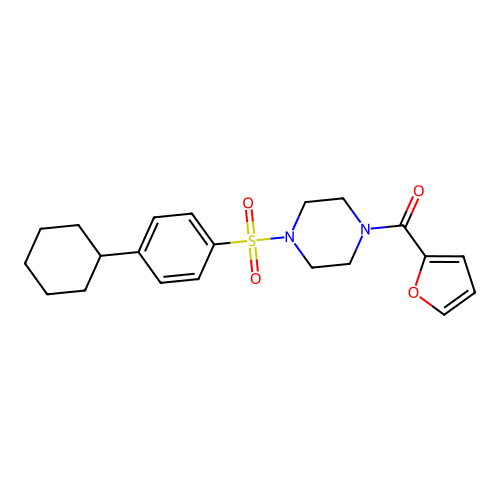 1-[(4-Cyclohexylphenyl)sulfonyl]-4-(2-furoyl)piperazine structure