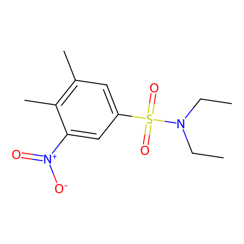 N,N-diethyl-3,4-dimethyl-5-nitrobenzenesulfonamide structure