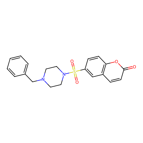 6-{[4-Benzylpiperazinyl]sulfonyl}chromen-2-one structure