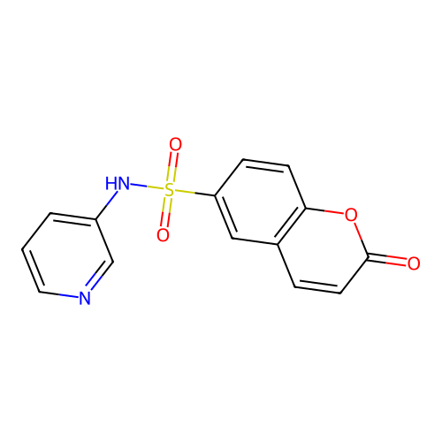 2-oxo-N-(pyridin-3-yl)-2H-chromene-6-sulfonamide structure