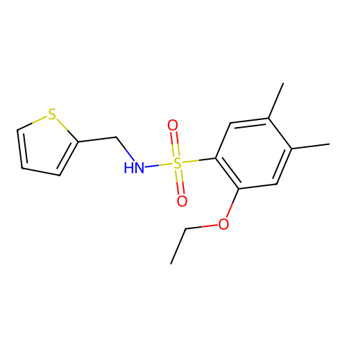 2-ethoxy-4,5-dimethyl-N-(thiophen-2-ylmethyl)benzenesulfonamide structure