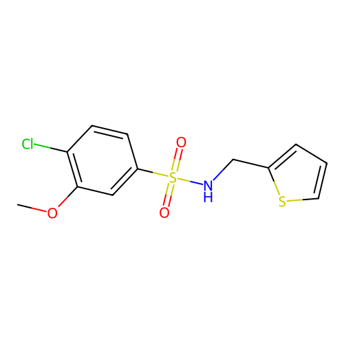 4-chloro-3-methoxy-N-(thiophen-2-ylmethyl)benzenesulfonamide structure