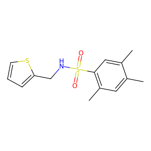 2,4,5-trimethyl-N-(thiophen-2-ylmethyl)benzenesulfonamide structure