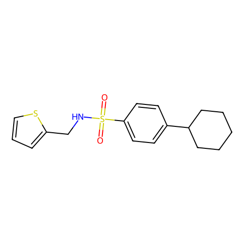 [(4-Cyclohexylphenyl)sulfonyl](2-thienylmethyl)amine structure
