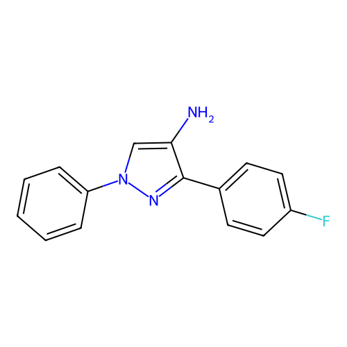 3-(4-fluorophenyl)-1-phenyl-1H-pyrazol-4-amine structure