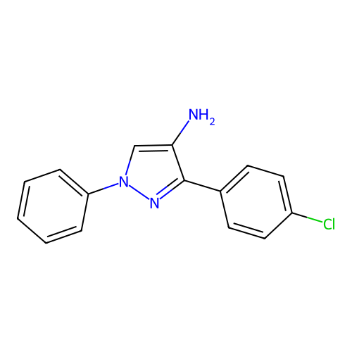 3-(4-chlorophenyl)-1-phenyl-1H-pyrazol-4-amine structure