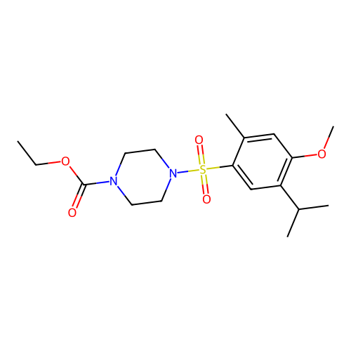 Ethyl 4-[(5-isopropyl-4-methoxy-2-methylphenyl)sulfonyl]-1-piperazinecarboxylate structure