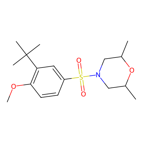 4-(3-Tert-butyl-4-methoxyphenyl)sulfonyl-2,6-dimethylmorpholine structure
