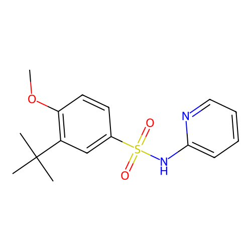 3-tert-butyl-4-methoxy-N-pyridin-2-ylbenzenesulfonamide structure