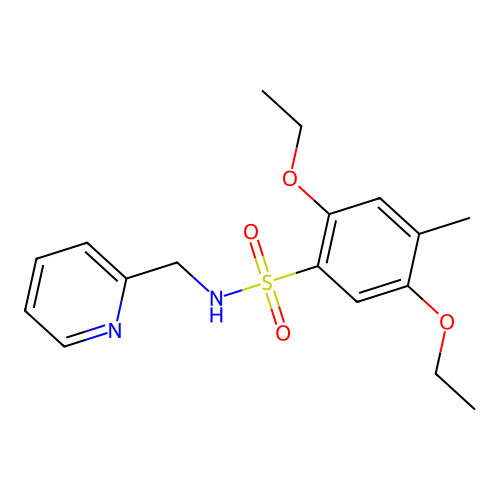 2,5-diethoxy-4-methyl-N-(2-pyridinylmethyl)benzenesulfonamide structure