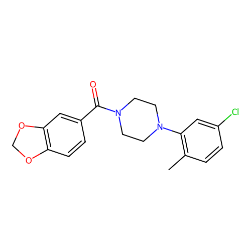 1,3-Benzodioxol-5-yl-[4-(5-chloro-2-methylphenyl)piperazin-1-yl]methanone structure