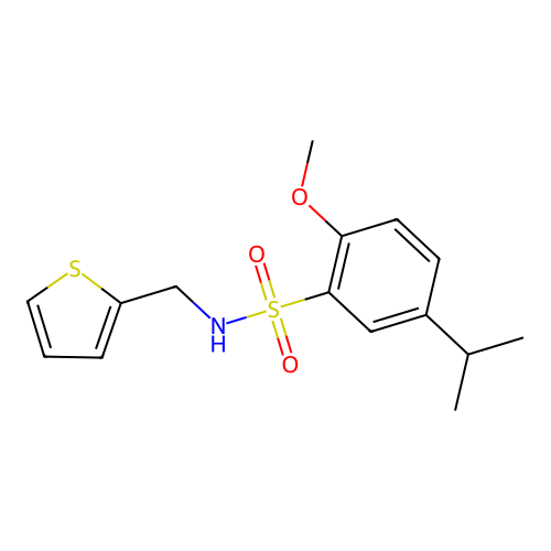 {[2-Methoxy-5-(methylethyl)phenyl]sulfonyl}(2-thienylmethyl)amine structure
