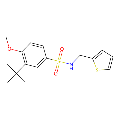 {[3-(Tert-butyl)-4-methoxyphenyl]sulfonyl}(2-thienylmethyl)amine structure