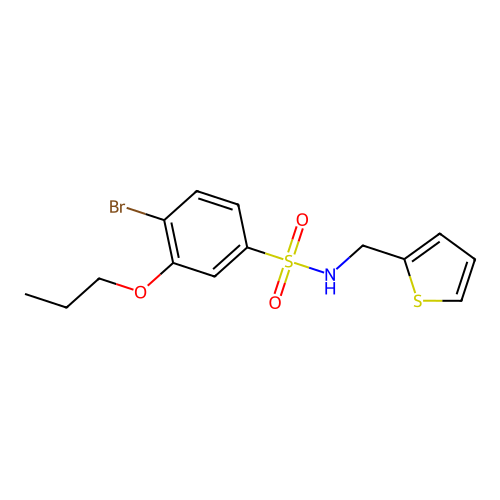 [(4-Bromo-3-propoxyphenyl)sulfonyl](2-thienylmethyl)amine structure
