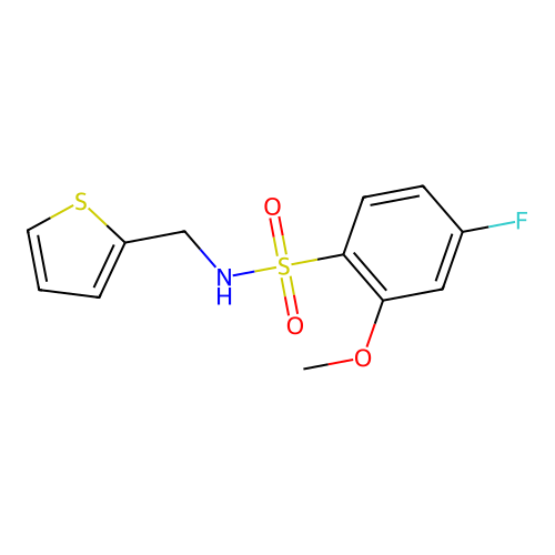 [(4-Fluoro-2-methoxyphenyl)sulfonyl](2-thienylmethyl)amine structure