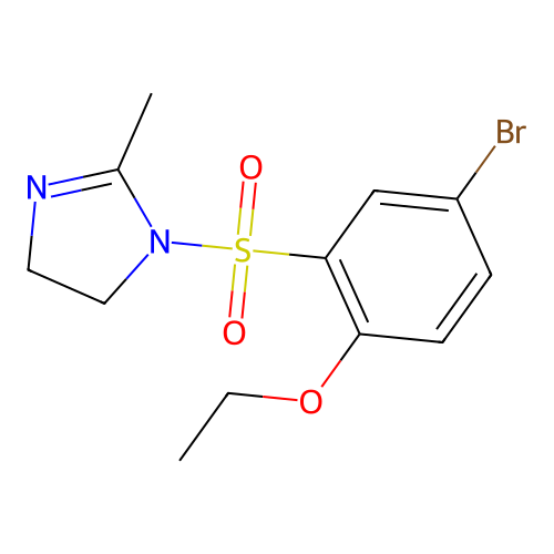 1-[(5-bromo-2-ethoxyphenyl)sulfonyl]-2-methyl-4,5-dihydro-1H-imidazole structure