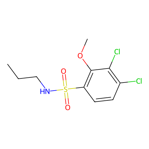 3,4-dichloro-2-methoxy-N-propylbenzenesulfonamide structure