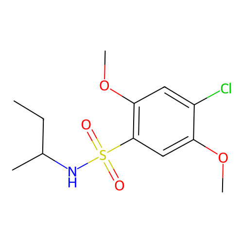 N-butan-2-yl-4-chloro-2,5-dimethoxybenzenesulfonamide structure