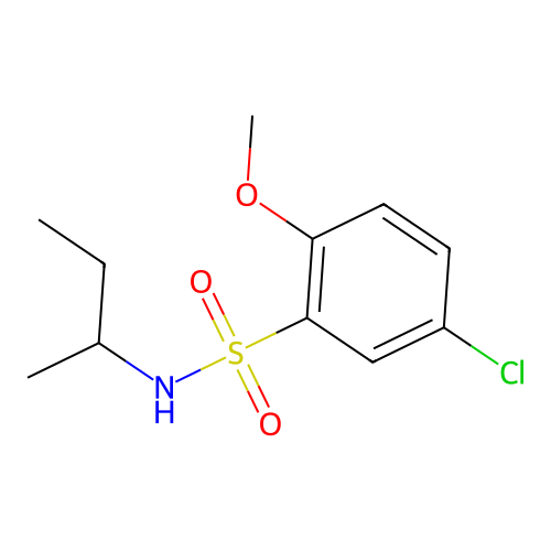 N-butan-2-yl-5-chloro-2-methoxybenzenesulfonamide structure