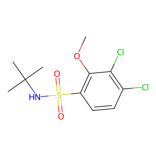 N-tert-butyl-3,4-dichloro-2-methoxybenzenesulfonamide structure