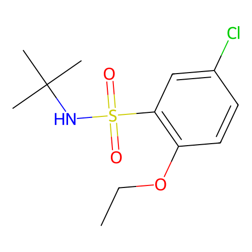 N-tert-butyl-5-chloro-2-ethoxybenzenesulfonamide structure