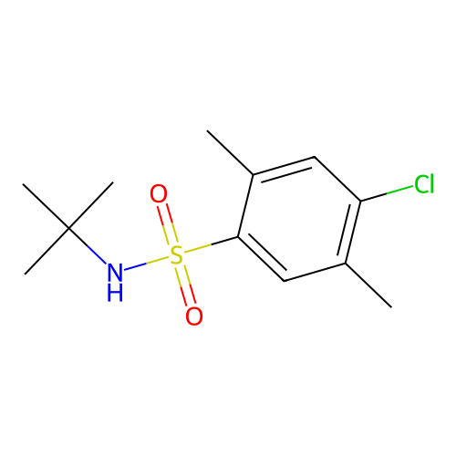 N-tert-butyl-4-chloro-2,5-dimethylbenzenesulfonamide structure