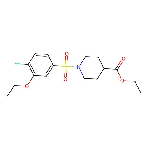 Ethyl 1-(3-ethoxy-4-fluorobenzenesulfonyl)piperidine-4-carboxylate structure
