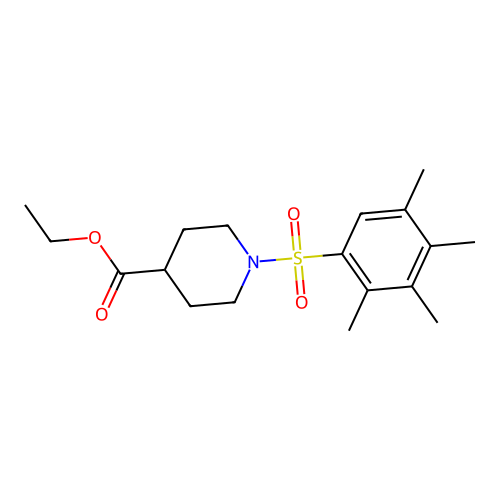 Ethyl 1-(2,3,4,5-tetramethylbenzenesulfonyl)piperidine-4-carboxylate structure