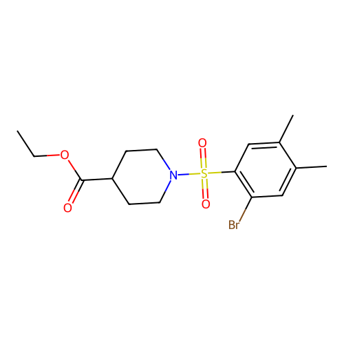 Ethyl 1-(2-bromo-4,5-dimethylbenzenesulfonyl)piperidine-4-carboxylate structure