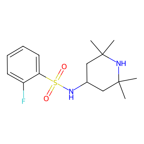 2-fluoro-N-(2,2,6,6-tetramethylpiperidin-4-yl)benzenesulfonamide structure