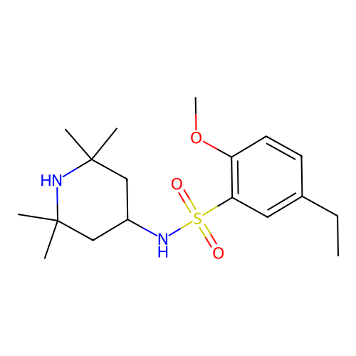5-ethyl-2-methoxy-N-(2,2,6,6-tetramethylpiperidin-4-yl)benzenesulfonamide structure