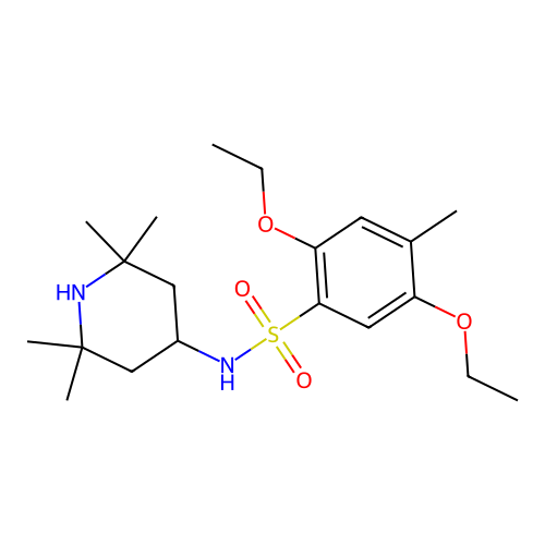 2,5-diethoxy-4-methyl-N-(2,2,6,6-tetramethylpiperidin-4-yl)benzenesulfonamide structure