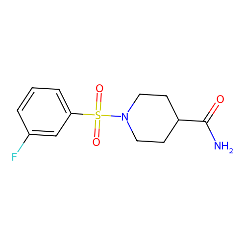 1-[(3-Fluorophenyl)sulfonyl]piperidine-4-carboxamide structure