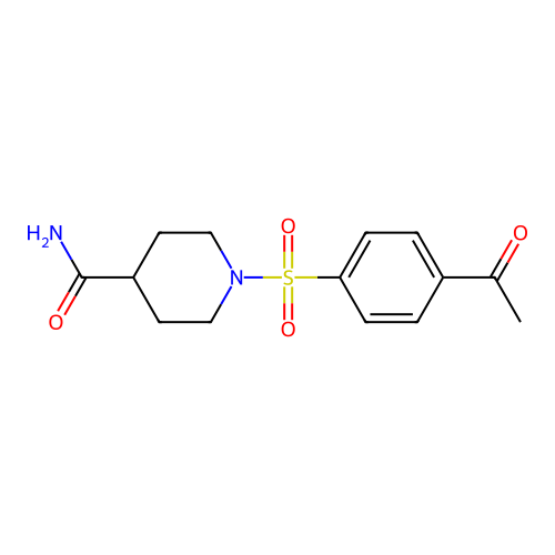 1-(4-Acetylphenyl)sulfonylpiperidine-4-carboxamide structure