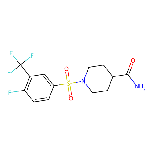 1-[4-Fluoro-3-(trifluoromethyl)benzenesulfonyl]piperidine-4-carboxamide structure