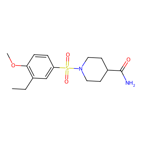 1-[(3-Ethyl-4-methoxyphenyl)sulfonyl]-4-piperidinecarboxamide structure
