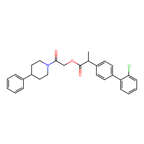 2-(4-Phenylpiperidino)-2-oxoethyl-2-(2'-chloro-4-biphenylyl)propionate structure