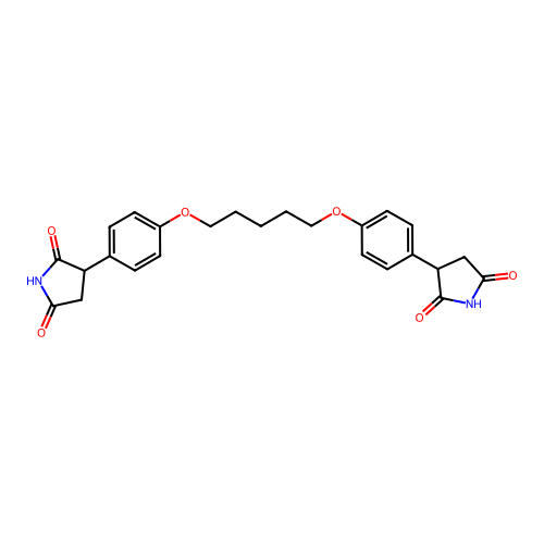 Succinimide, 2,2'-((pentamethylenedioxy)di-p-phenylene)di- structure