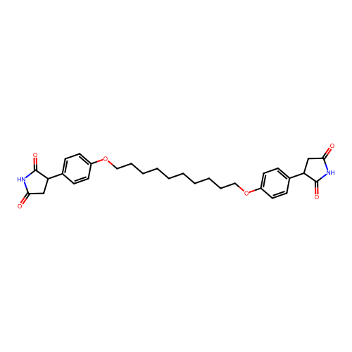 Succinimide, 2,2'-((decamethylenedioxy)di-p-phenylene)di- structure