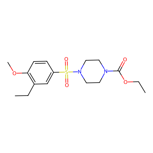 Ethyl 4-[(3-ethyl-4-methoxyphenyl)sulfonyl]piperazinecarboxylate structure