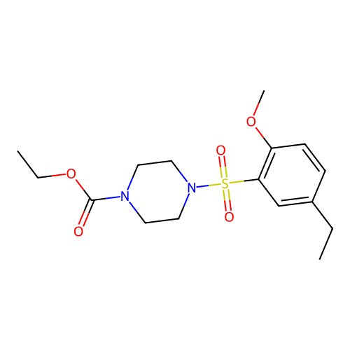 Ethyl 4-[(5-ethyl-2-methoxyphenyl)sulfonyl]piperazinecarboxylate structure